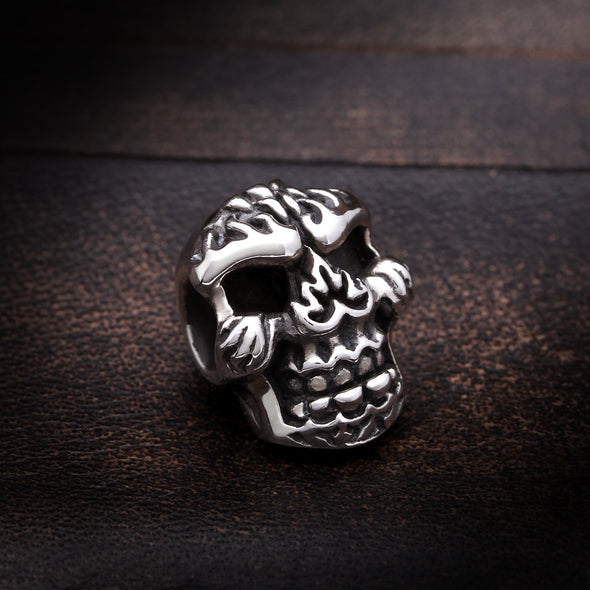 Burn Baby Burn Skull Bead - Deific