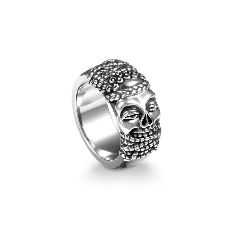 Inner Peace Skull Band Ring - Deific