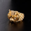 Grand Celestial Owl 10K Gold SM Ring 1 Of 1 - Deific
