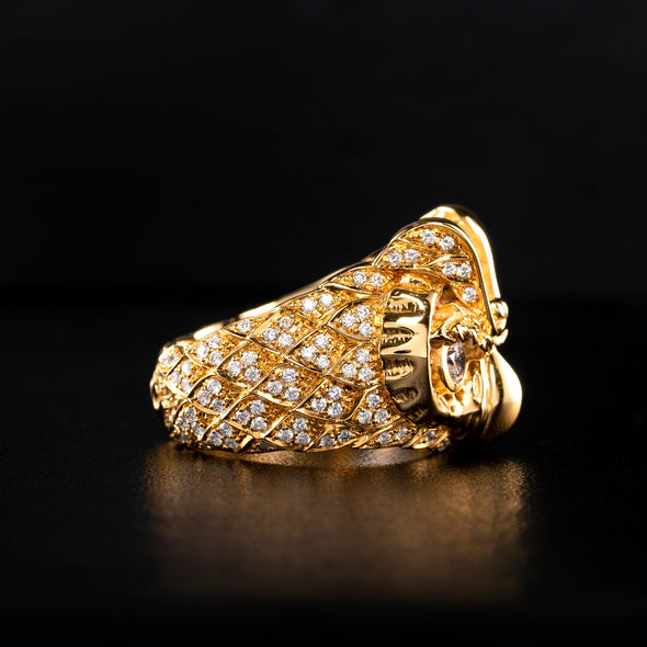 Grand Celestial Owl 10K Gold SM Ring 1 Of 1 - Deific