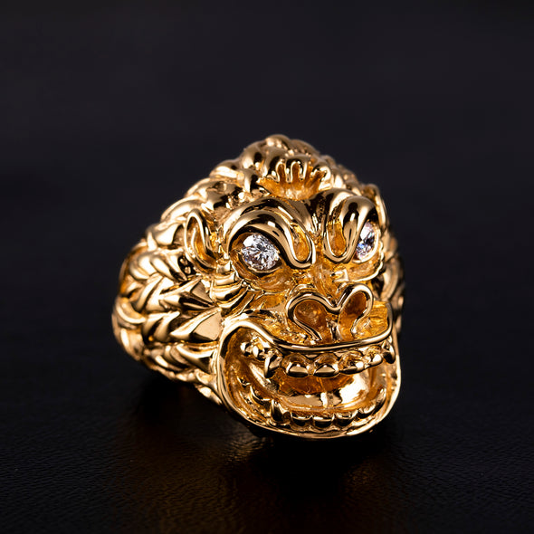 Raging Oba Gorilla 10K Gold SM Ring 1 Of 1 - Deific